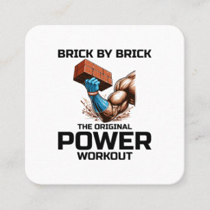 Brickayer Bricklay Humor Power Workout Funny Fyrkantigt Visitkort