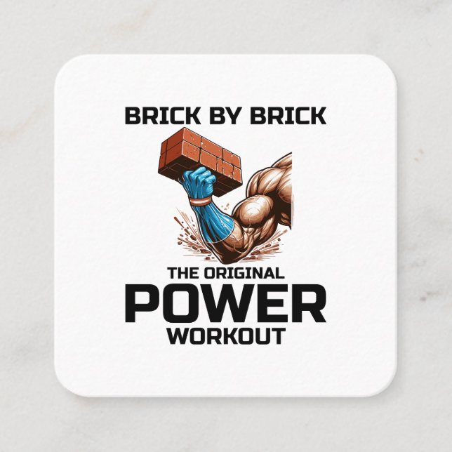 Brickayer Bricklay Humor Power Workout Funny Fyrkantigt Visitkort (Framsida)