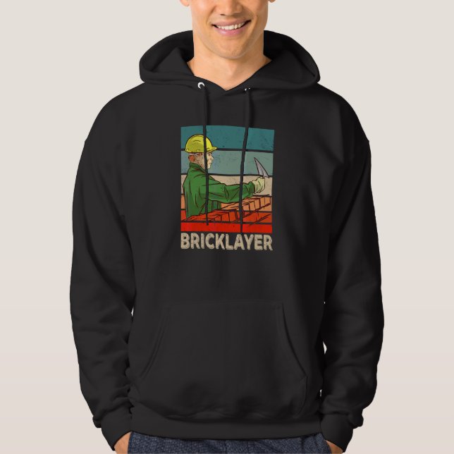 Brickayer Bricklay Mason Brick 1 Hoodie (Framsida)