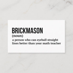 Brickayer Funny Definition Card Visitkort