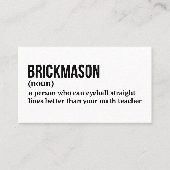 Brickayer Funny Definition Card Visitkort (Framsida)