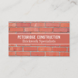 Brickayer Handyman Construction Worker Brick Wall Visitkort