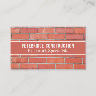 Brickayer Handyman Construction Worker Brick Wall Visitkort