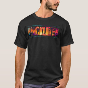 Brickayer Job Title Professional Sunset Retro Mana T Shirt