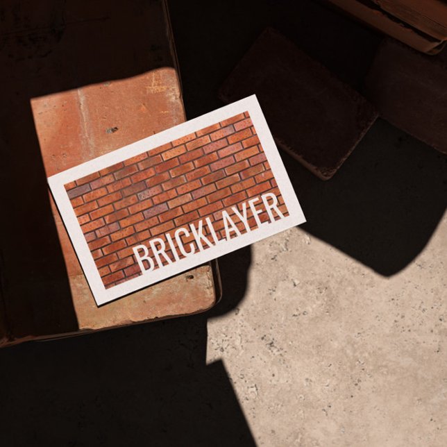 Brickayer Stone Masonry White Gräns-kort Visitkort (Perfect for business)