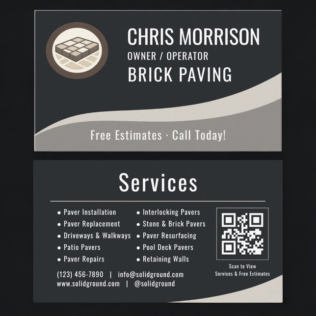 Brickbeläggnings QR-kod Professionell Visitkort (Skapare uppladdad)