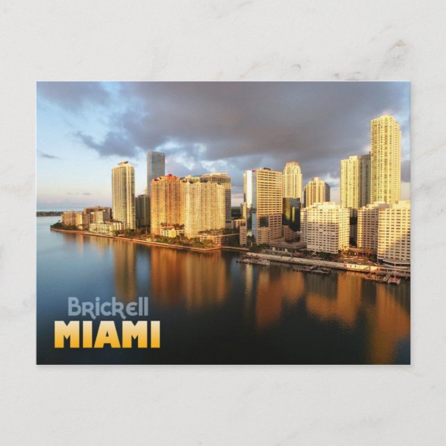 Brickell Skyline i Miami, Florida Vykort (Framsida)
