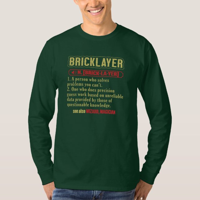 Brickie Bricklay Construction Brickayer  T Shirt (Framsida)