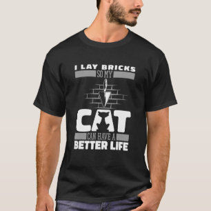 Brickie Cat Block Brick Cement Brickayer Mason M T Shirt