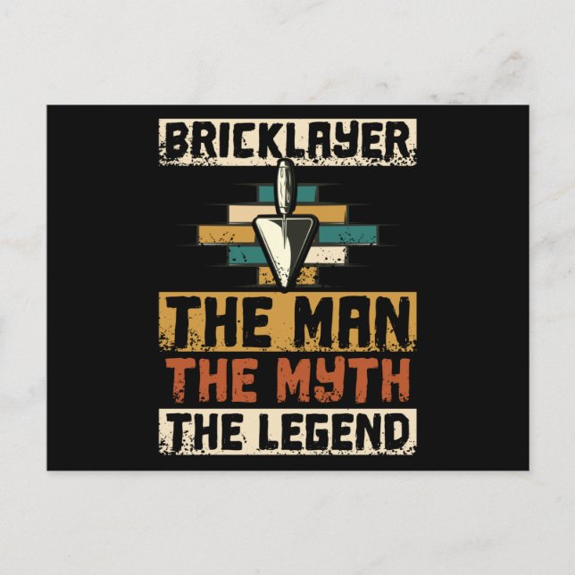 Bricklayer The Man The Myth The Legend Vykort (Framsida)