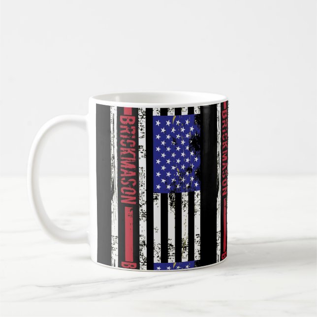 Brickmason US flagga v2 Kaffemugg (Vänster)