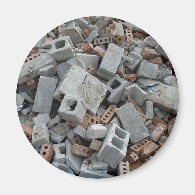 Brickor & block Demolition Rubble Debris Magnet (Framsidan)