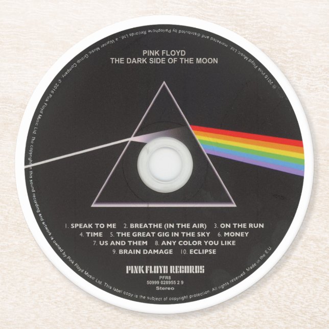 Brickor - Pink Floyd Dark Side Underlägg Papper Rund (Framsidan)