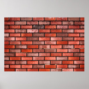 Brickvägg med rött tegel, röd tegelbakgrund. b poster