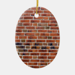 Brickvägg med skarvar julgransprydnad keramik