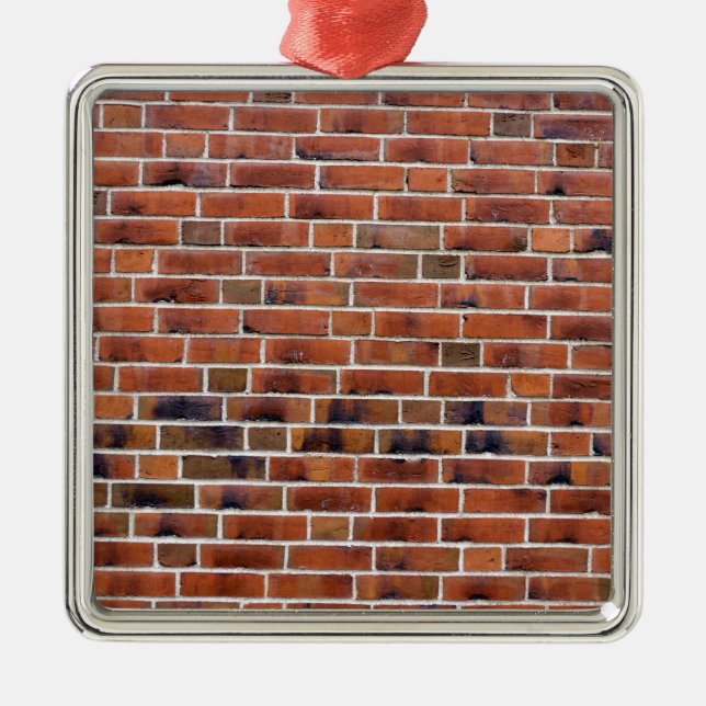 Brickvägg med skarvar julgransprydnad metall (Framsidan)