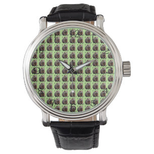 Brickwork Burrow: A Wombat's Grönt Canvas Armbandsur