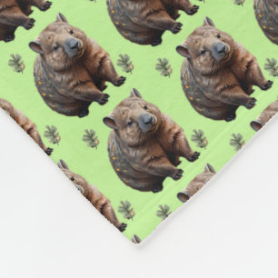 Brickwork Burrow: A Wombat's Grönt Canvas Fleecefilt