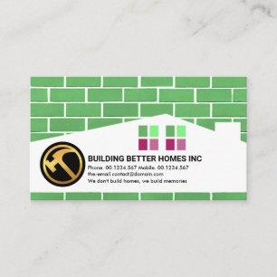 Brickwork Masonry Home Byggnad Silhouette Roofer  Visitkort
