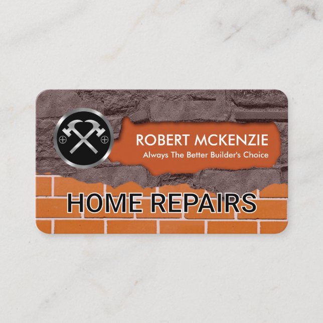 Brickwork Masonry Home Handyman Repairs Visitkort (Framsida)