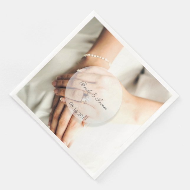 Brid diamant ring redigerbar bröllop pappersservett (Hörn)