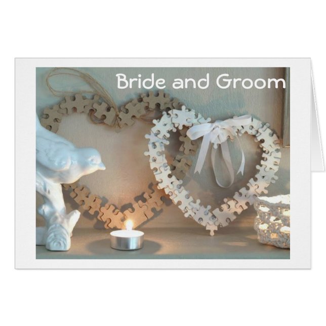 BRID/GROOM SOM SNART SKA VARA MAKE/WIFE HÄLSNINGSKORT (Framsidan Horizontal)