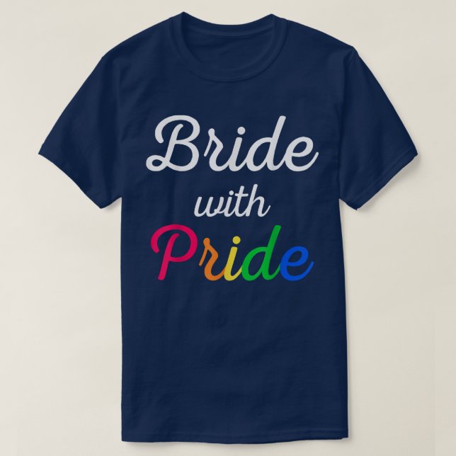 Brid med Pride Lesbisk Bröllop T Shirt (Design framsida)