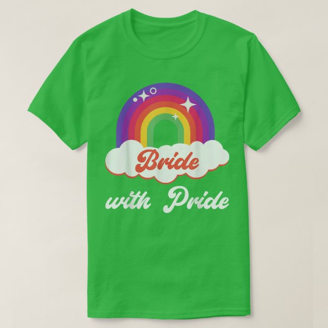 Brid med Pride Lesbisk Bröllop T Shirt (Design framsida)