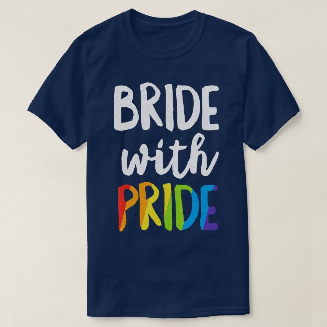 Brid med Pridet Rainbow Lesbisk Bachelorette Part T Shirt (Design framsida)