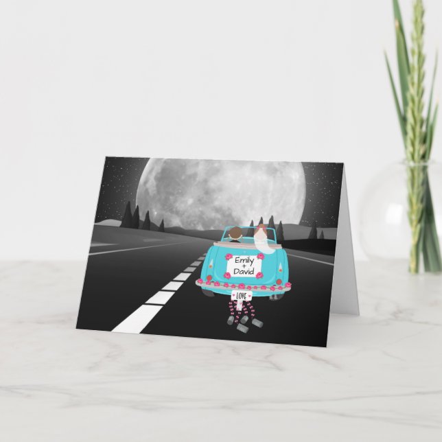 Brid- och Groom-kort med full rörelse Kort (Framsida)