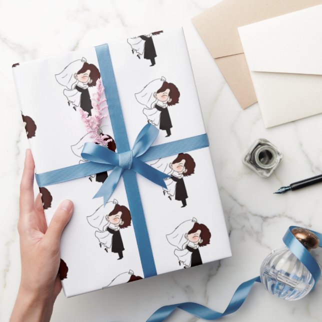 Brid och groom på vitt presentpapper (Gifting)