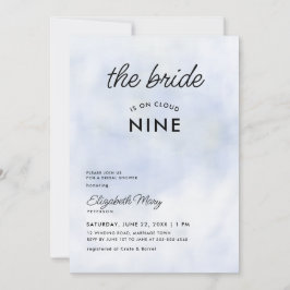 Brid på Cloud 9 Pastel Blue Girly Möhippa Inbjudningar