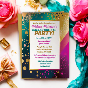 Brid som ska vara Chic-konfetti Bachelorette-parti Inbjudningar