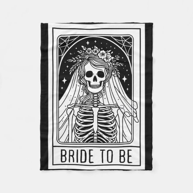 Brid som ska vara Gothic Skeleton Tarot Card Bache Fleecefilt (Framsidan)