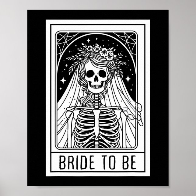Brid som ska vara Gothic Skeleton Tarot Card Bache Poster (Framsidan)