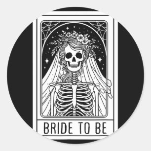 Brid som ska vara Gothic Skeleton Tarot Card Bache Runt Klistermärke