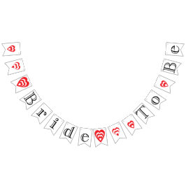 BRID SOM SKA VARA Möhippa Decor: Black, White, Red Vimplar