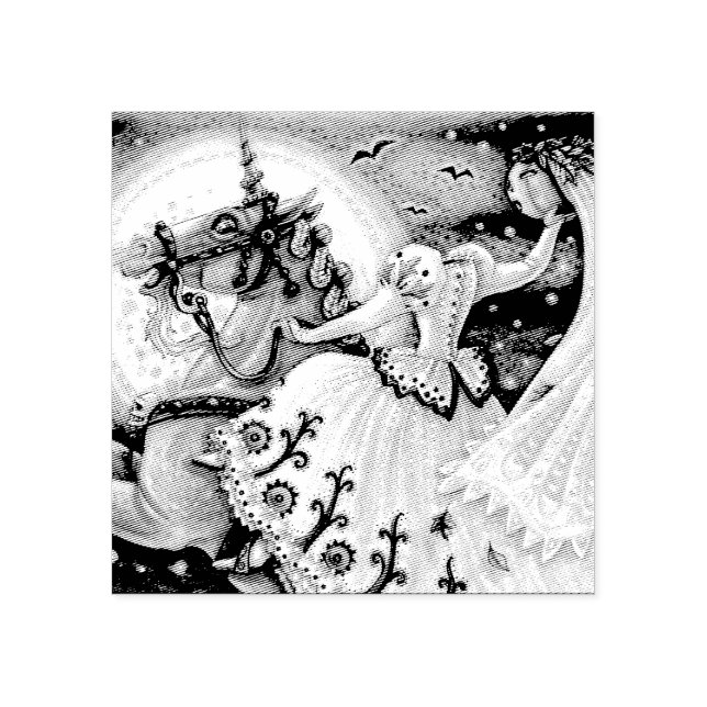 BRID SÖMNIG HOLLOW HALLOWEEN GUBBER FRIMÄRKE STÄMPEL (Tryck)