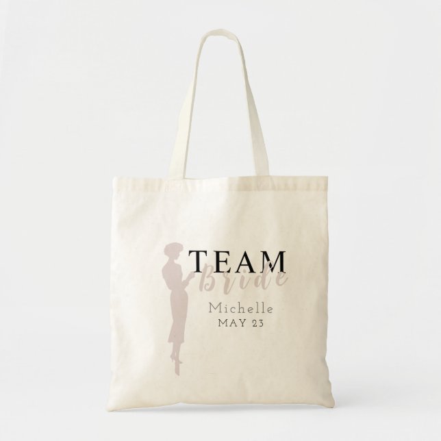 Brid Squad Editable Färg Brudens sida Tote Bag Tygkasse (Framsidan)