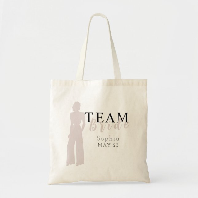 Brid Squad Editable Färg Brudens sida Tote Bag Tygkasse (Framsidan)