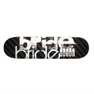 Brid; Svart och Mörk Grått Rand Mini Skateboard Bräda 18,7 Cm