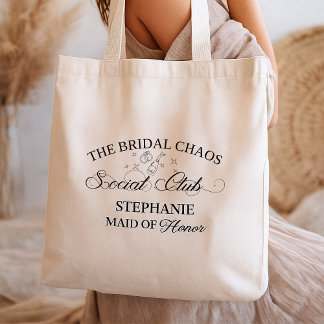 Bridal Chaos Social Club,Personalized Boho Bridal Tygkasse
