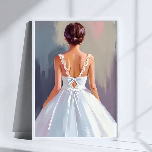 Bridal Gown | White Lace Dress Watercolor Poster (Skapare uppladdad)