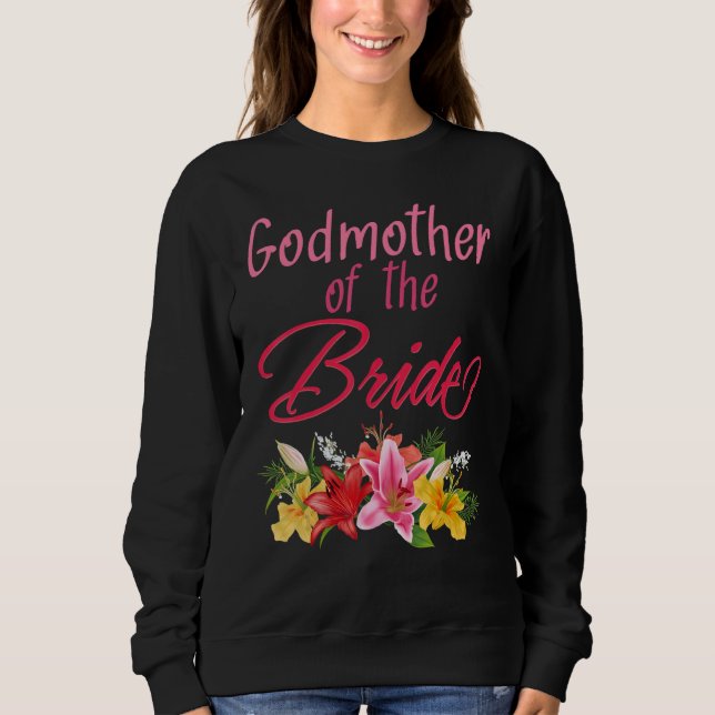Bridal Party Wedding Bride Godmother T Shirt (Framsida)