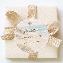 Bridal Shower beach coastal elegant DIY Gåvor Etiketter