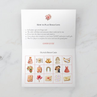 Bridal Shower Bingo Game Board12. Fun Party Helgkort