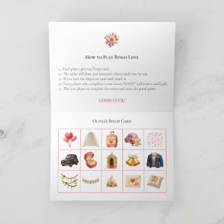 Bridal Shower Bingo Game Board13. Fun Party Helgkort