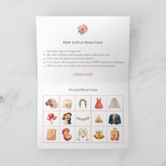 Bridal Shower Bingo Game Board16. Fun Party Helgkort