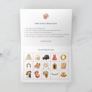 Bridal Shower Bingo Game Board18. Fun Party Helgkort