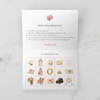 Bridal Shower Bingo Game Board3. Fun Party Helgkort